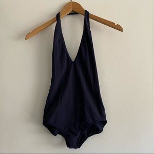 Navy Blue Halter Bodysuit